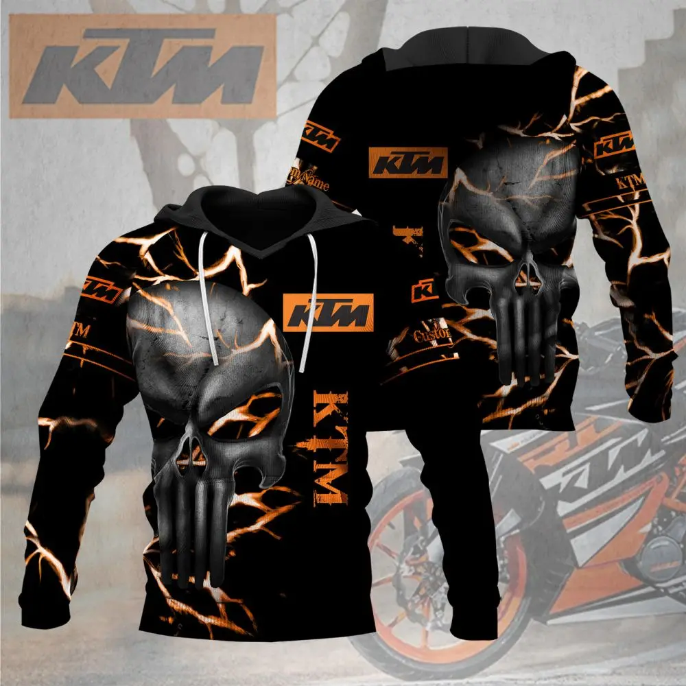 ثلاثية الأبعاد الرجال طويلة الأكمام هوديي KTM دراجة نارية الرياضة ركوب هوديي الأطفال الكبار دراجة نارية المتحمسين قميص غير رسمي