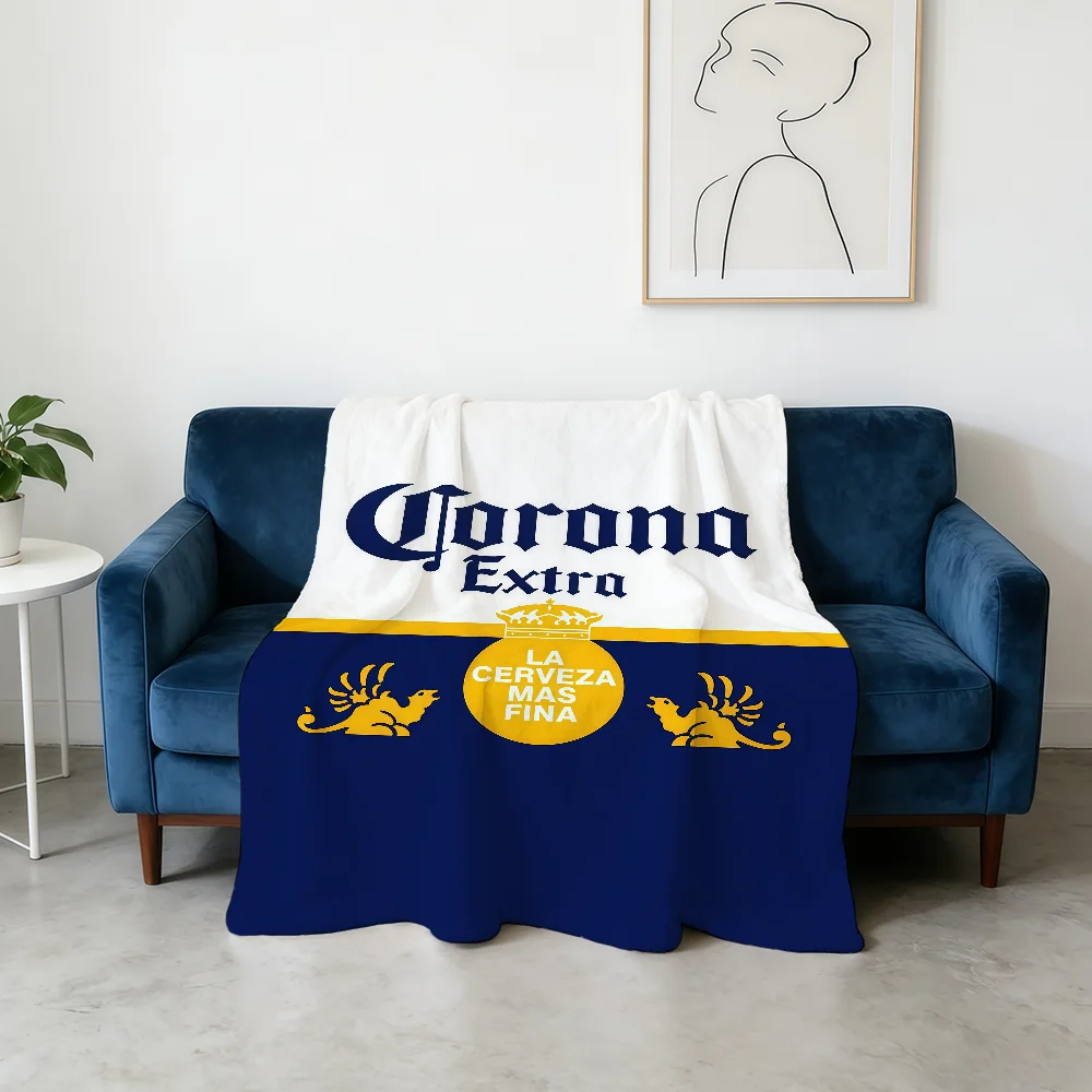 C-Corona Logo E-Extra Beer Blanket Flannel Warm Soft Throw Blanket For Room Sofa Childish Birthday Gifts