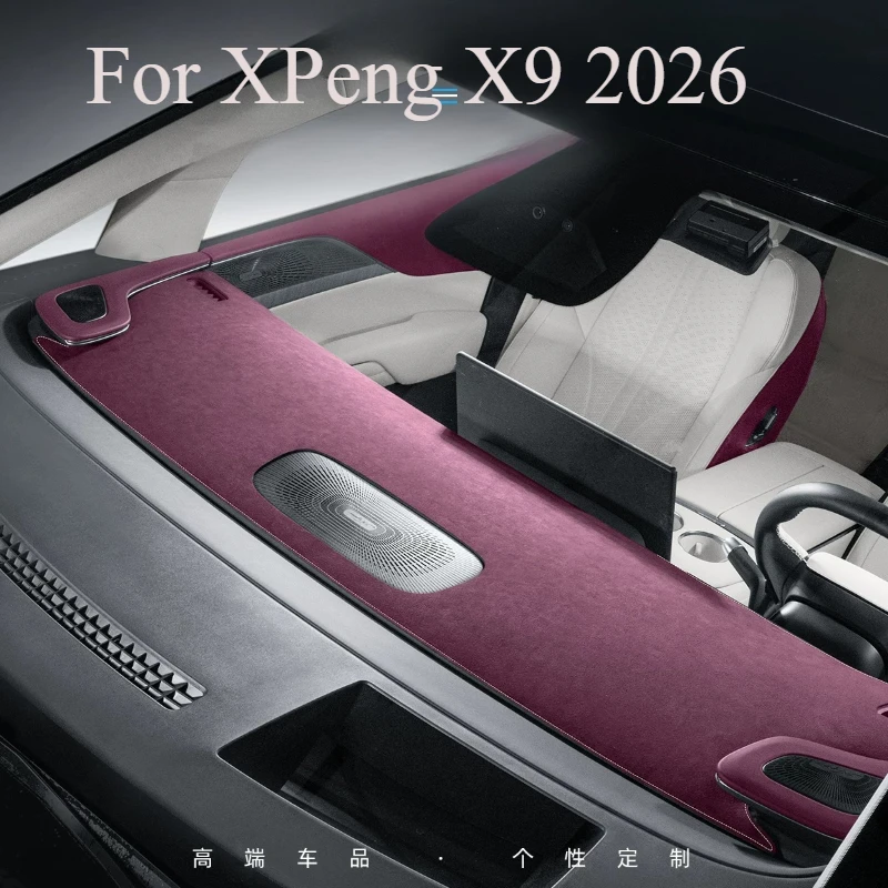 For XPeng X9 2026 Extended Range Dashboard Cover - Suede Anti-Glare Dash Mat, Heat Insulation Sunshade Protector