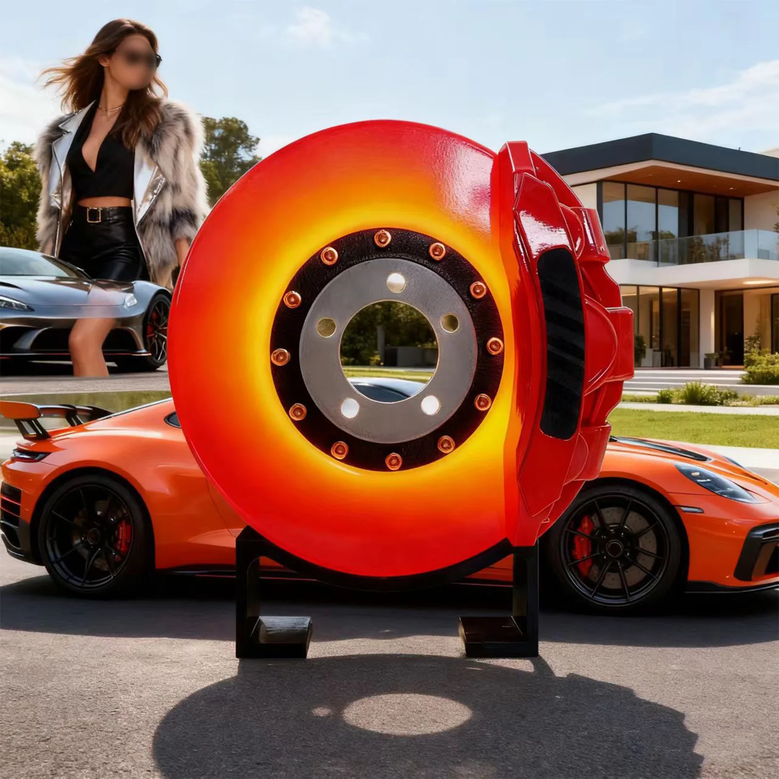 Brake Disc Neon Sign LED Garage Wall Decor Light For Car Lovers And Racing Fans Dimmable USB Powered Neon Light Christmas Gifts view 4
