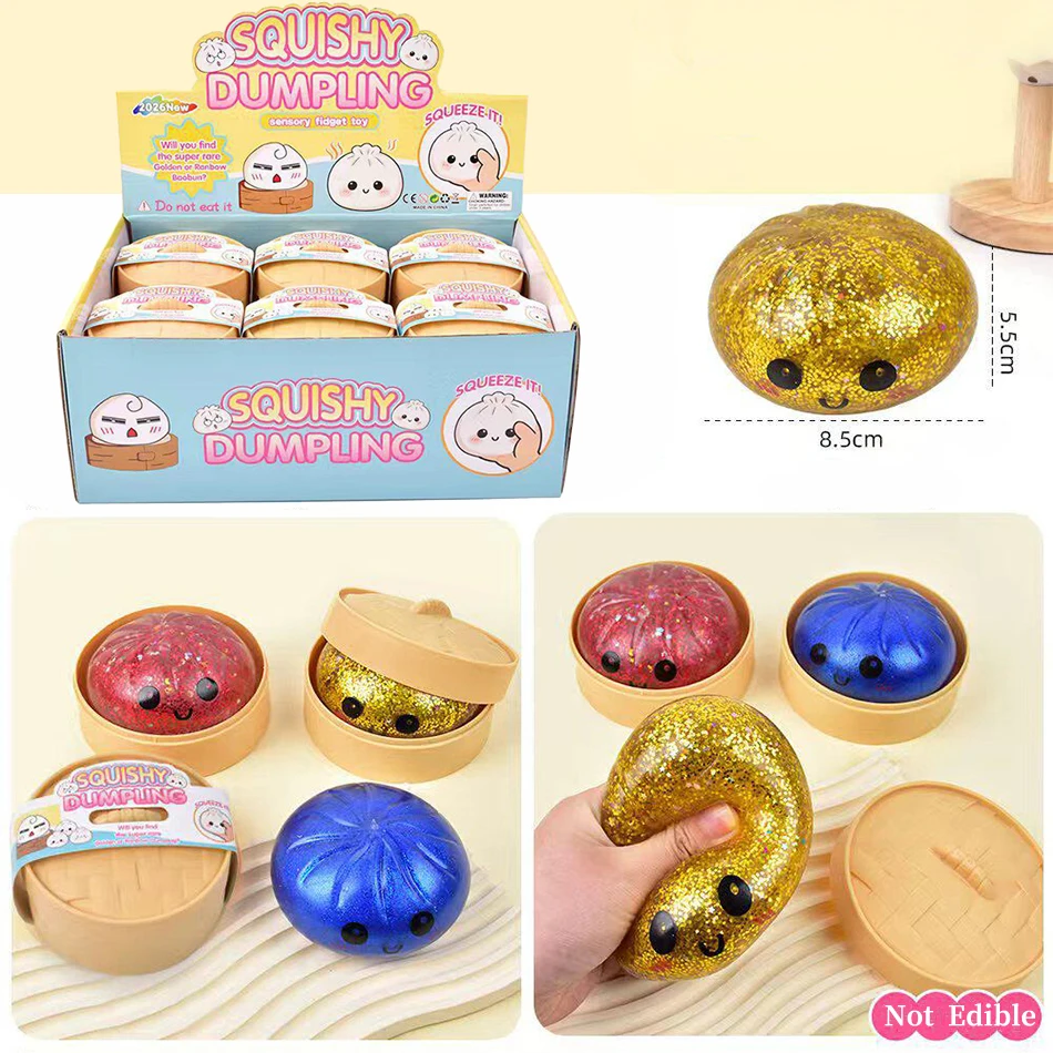 

Реалистичный гигантский сквиш-пельмень для снятия стресса с пароваркой, многоразовый, эластичный, игрушка-антистресс, мялка-шарик, забавный подарок для дома