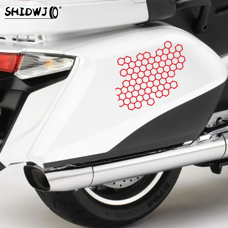 Honeycomb Open Style Car Stickers Electric Motorcycle Cool Modified Tail Lights Stickers Grid Shaped Car Stickers 15.4x12.2CM