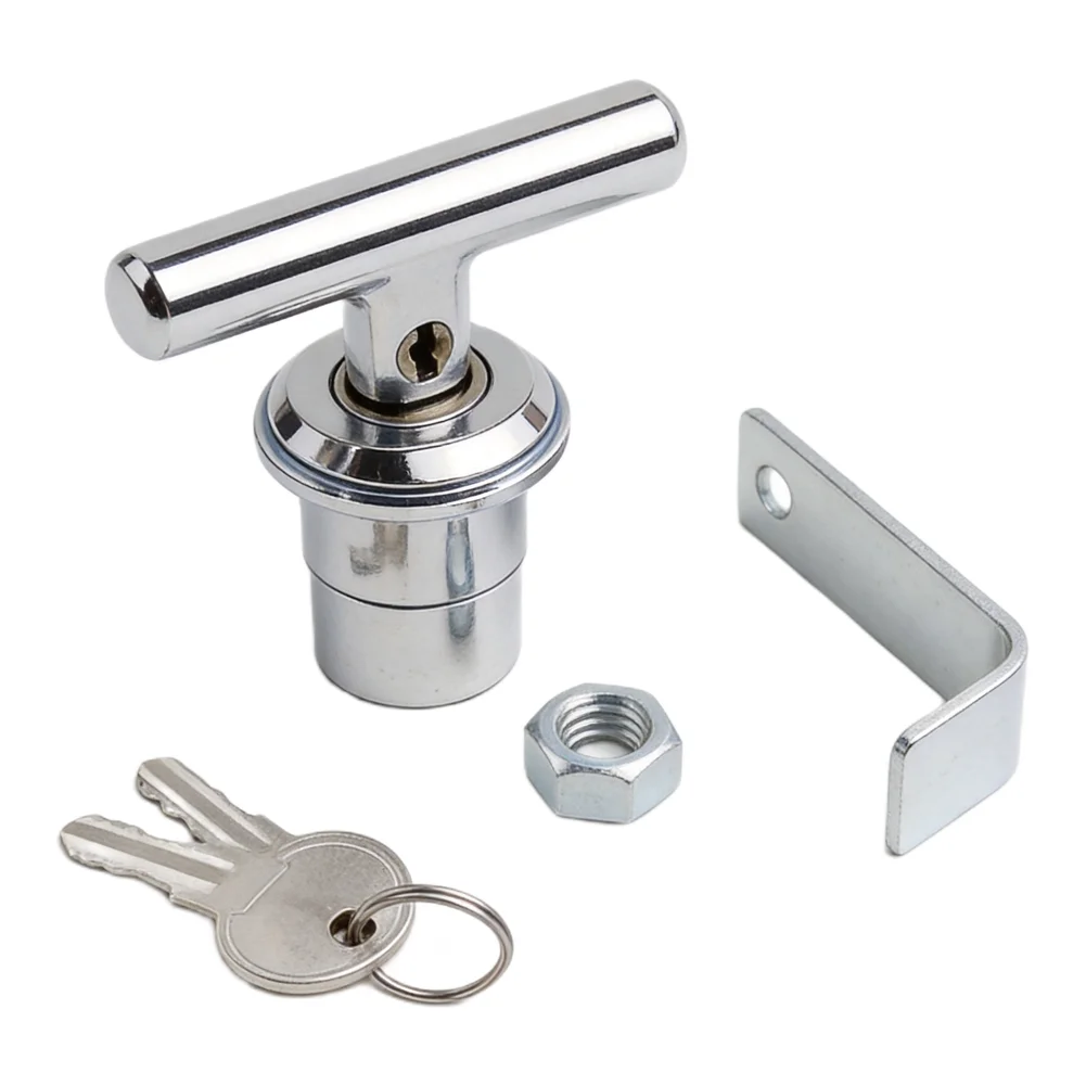 RV T Handle Lock Zinc Alloy Toolbox Locking Kit With Keys Replacement T-Handle Parts Lock For Shed Doors For Garage Doors