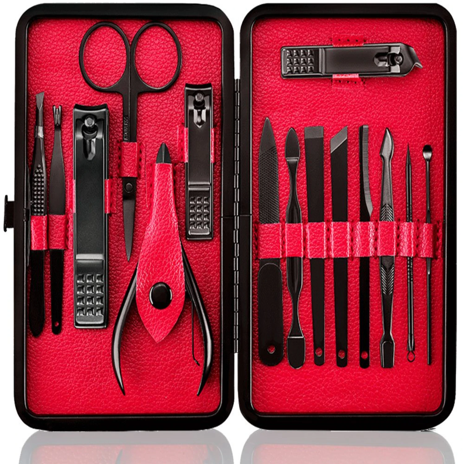 

Professional Travel Grooming Kit – 15-Piece High-Quality Stainless Steel Manicure & Pedicure Set with Protective Case, Luxurio