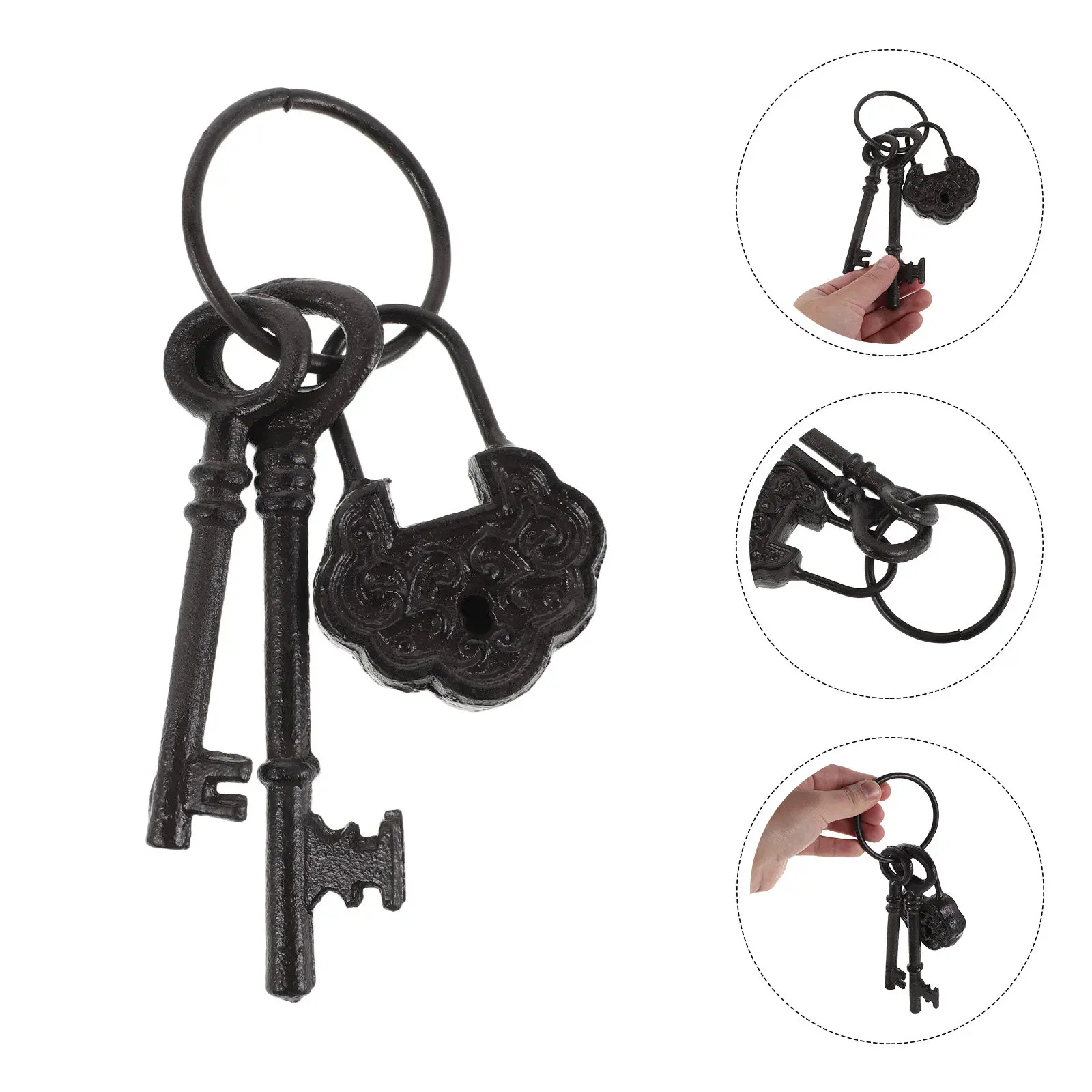 Cast Iron Keys Wall Decor Decorative Antiqued Keyring Pirate Treasure Props Halloween Party Rustic Wrought Iron Farmhouse Art