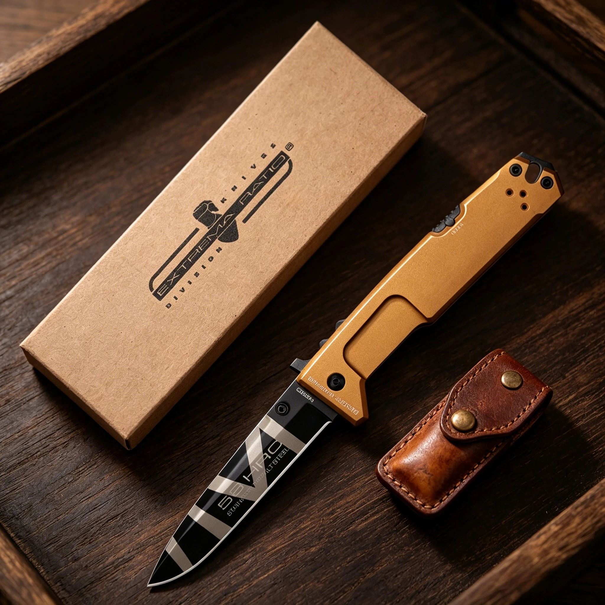 NEMESIS, a multi-functional folding knife, made of N690 steel, a camping emergency tool, and a sharp fruit knife.