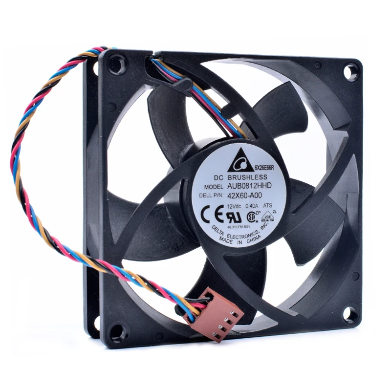 Brand new original AUB0812HHD 8cm 80mm 80x80x20mm 8020 DC12V 0.40A 42X60-A00  chassis CPU cooling fan