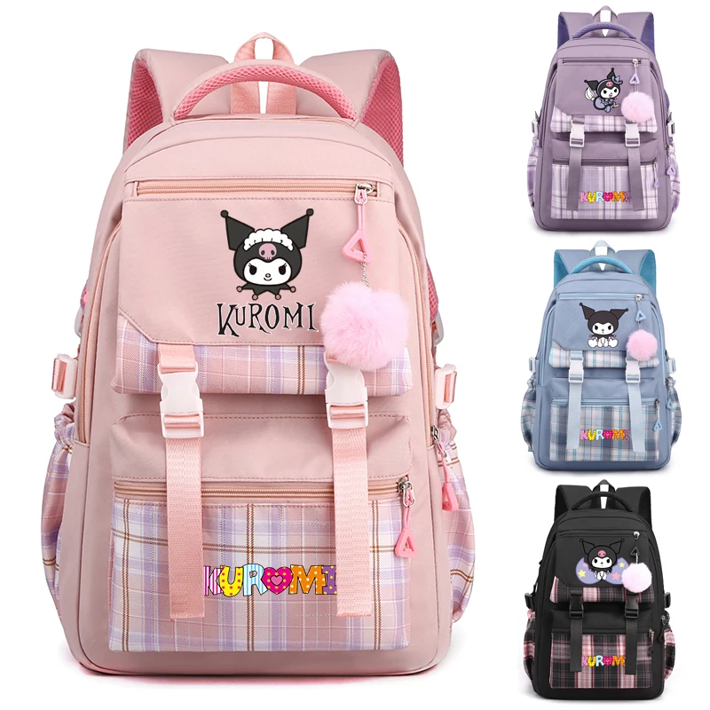 

MINISO Kawaii Sanrio Kuromi рюкзак для женщин аниме принт сумка для книг студентка-подросток девочка мальчик рюкзак школьный рюкзак