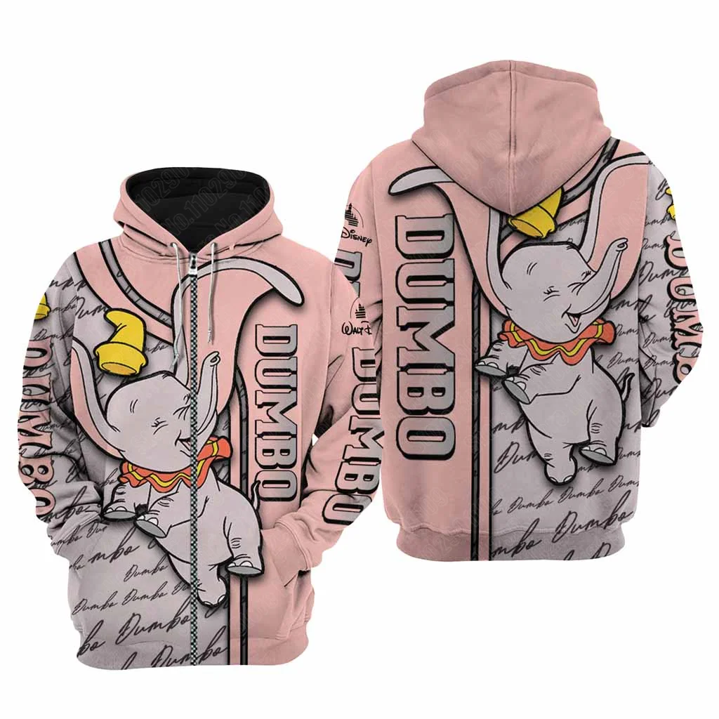 Dumbo Flying Elephant cartoon men women 3D Print High quality Fleece Zipper/ Hoodies Pullover Tops dropshipping