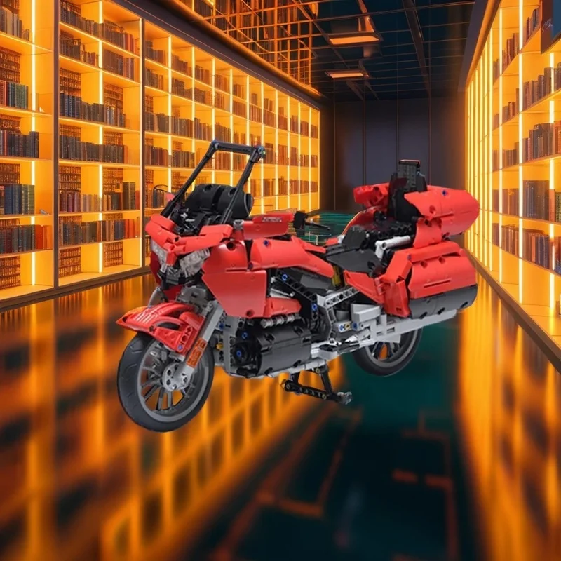 

1290PCS MOC Technology Honda Gold Wing Gl1800 1 7 Red Model DIY Creative Assembly Building Blocks Display Birthday Gift Home Set