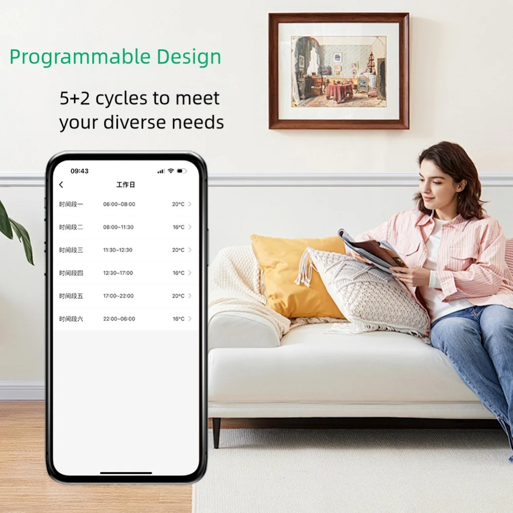 For Tuya Compatible WiFi Boiler Thermostat with Voice Control and Weekly Programmable Temperature for Gas Boilers