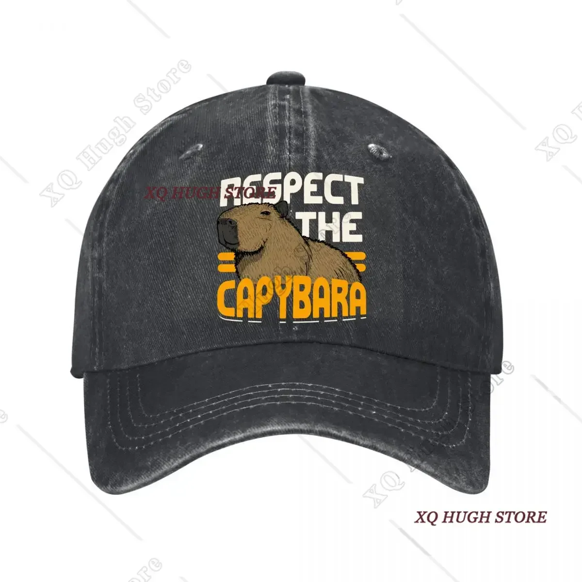 Respect The Capybara Animal Illustration New Vintage Washed Cotton Baseball Cap Sun Hats