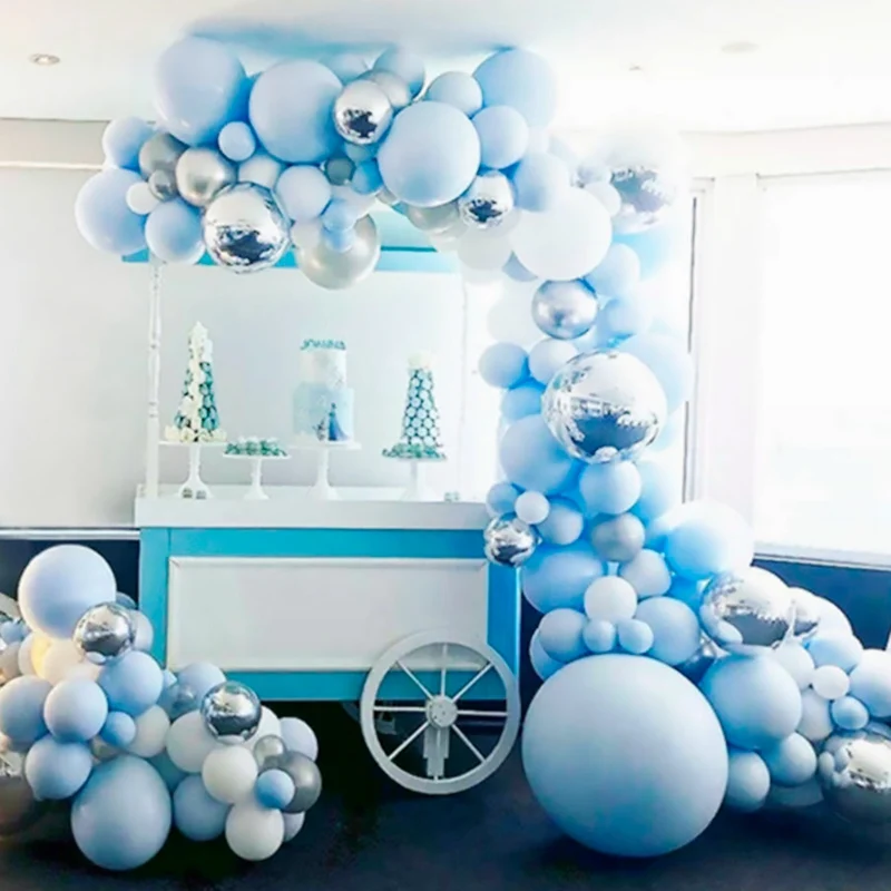 Blue Balloon Garland Arch Kit 1st Birthday Party Decoration Kids Baby Shower Boy Wedding Birthday Ballon Foil Latex Ballon Globo