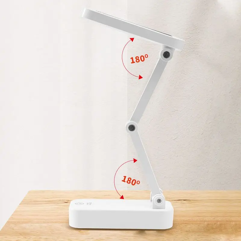 Imagem -04 - Solar Candeeiro de Mesa Dobrável Multi-seção Led Night Lights Proteção para os Olhos 3-gear Touch Leitura Desk Lamp