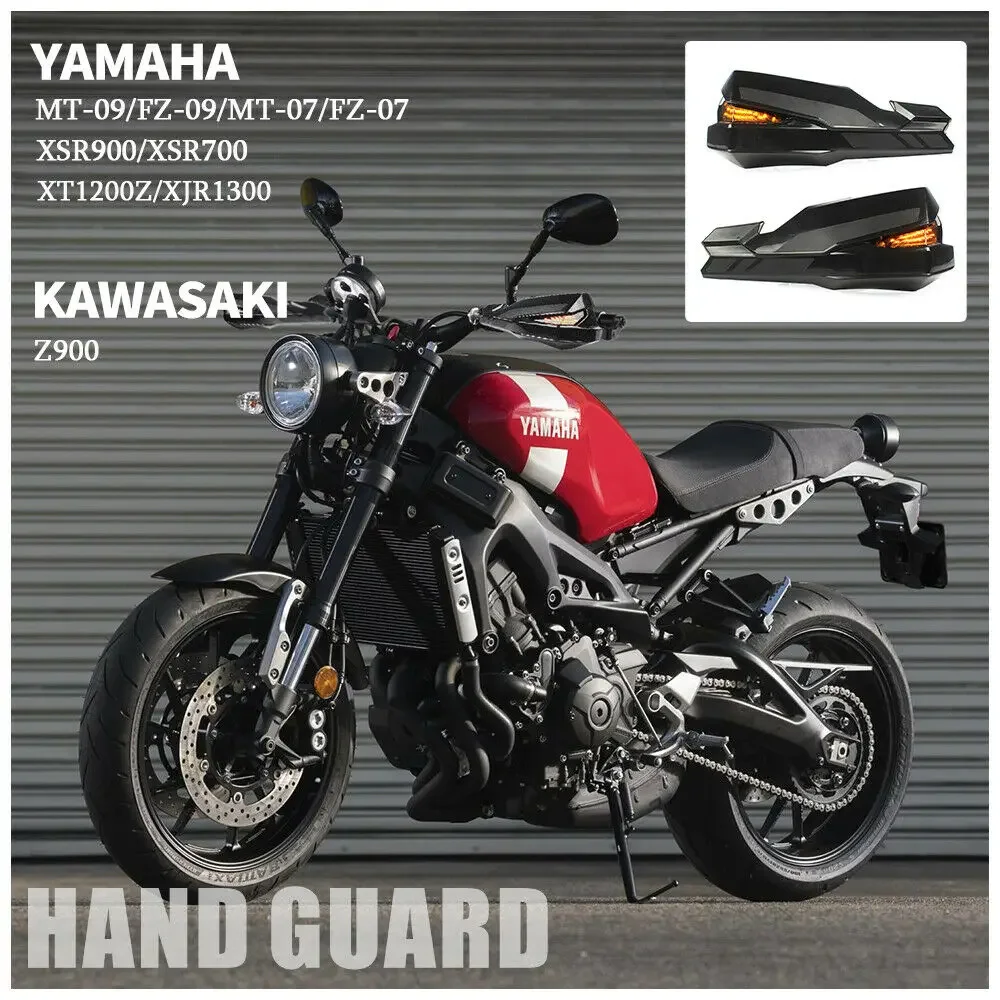 

Hand Guards with LED Turn Signal Light Hand Protector For Yamaha MT09 FZ09 MT07 FZ07 XSR900 XSR700 Kawasaki Z900/ZR900F 17-23