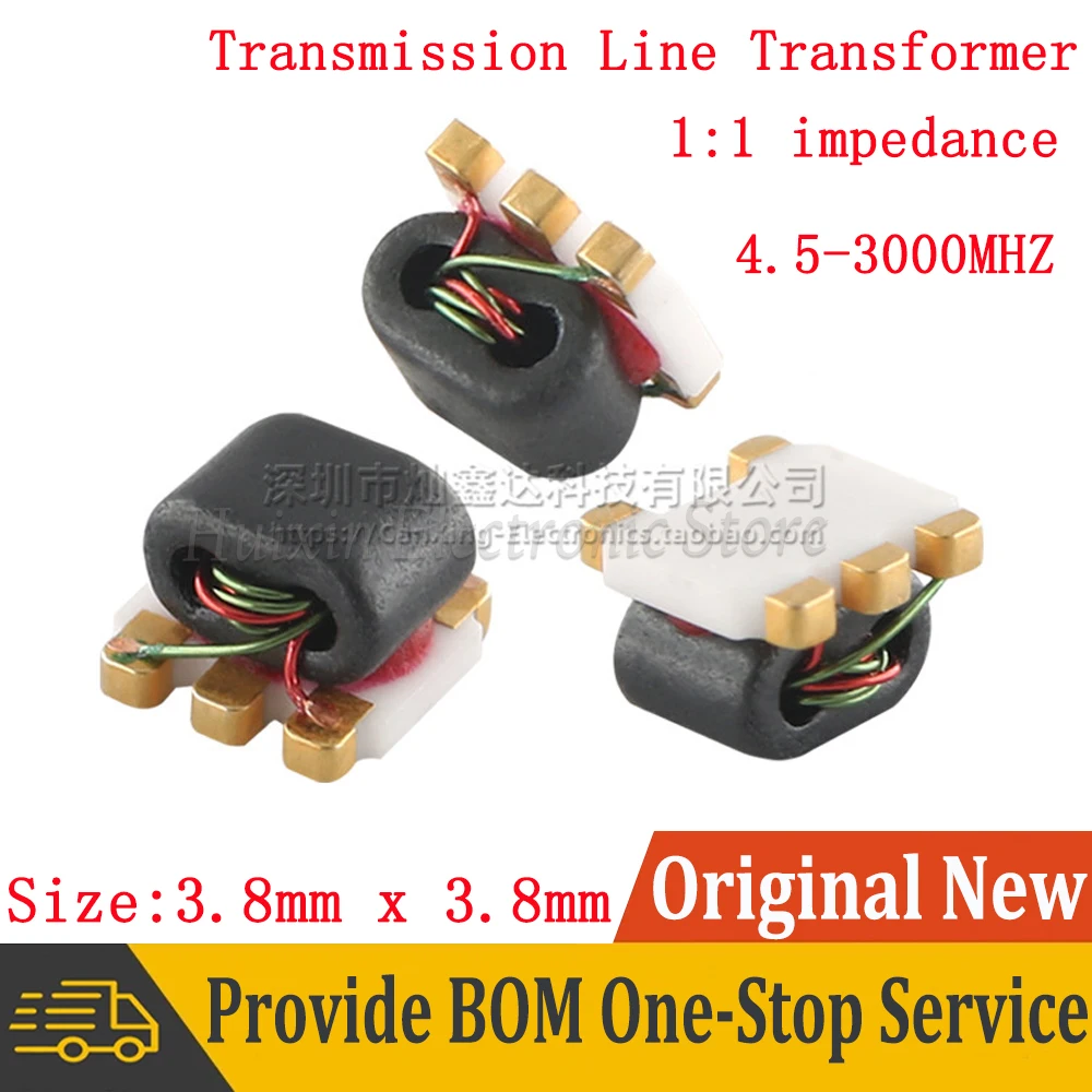 2 szt. SMD SMT RF 1:1 transformator linii przesyłowej 1:1 szerokopasmowy 4.5-3000MHZ transformator Balun niezrównoważony dopasowany