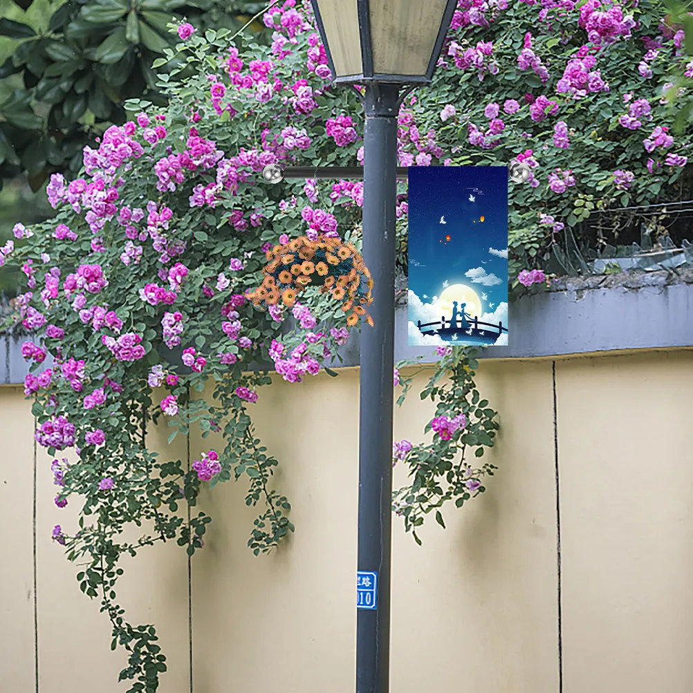 3Pcs Elegant Paint Finish Lamp Post Cross Arm Handle Aluminum Alloy Outdoor Light Pole Flag Holder Garden Accessory Cross Rod