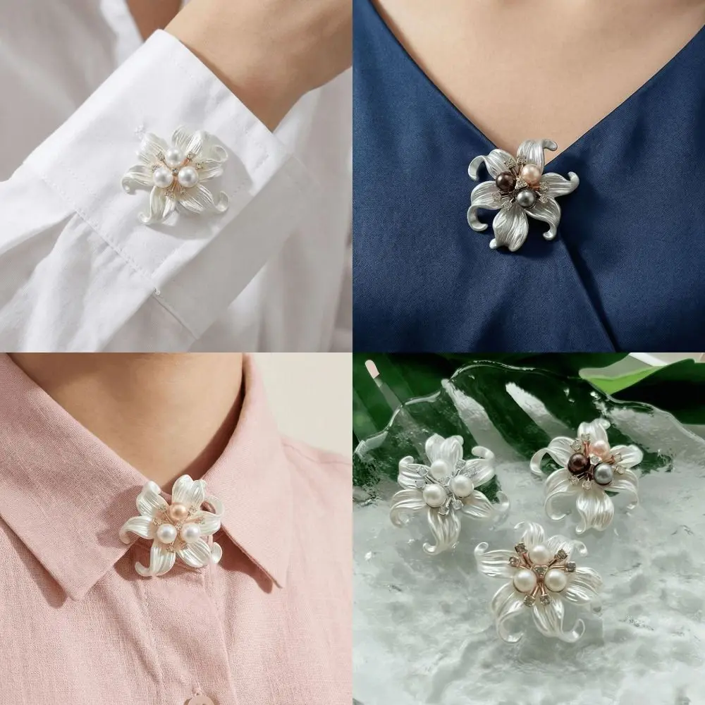 New Starfish Flower Flower Cufflinks Beads Pearl Button Cover Sewing-free Cufflinks DIY Bling Cuff Links Formal Attire