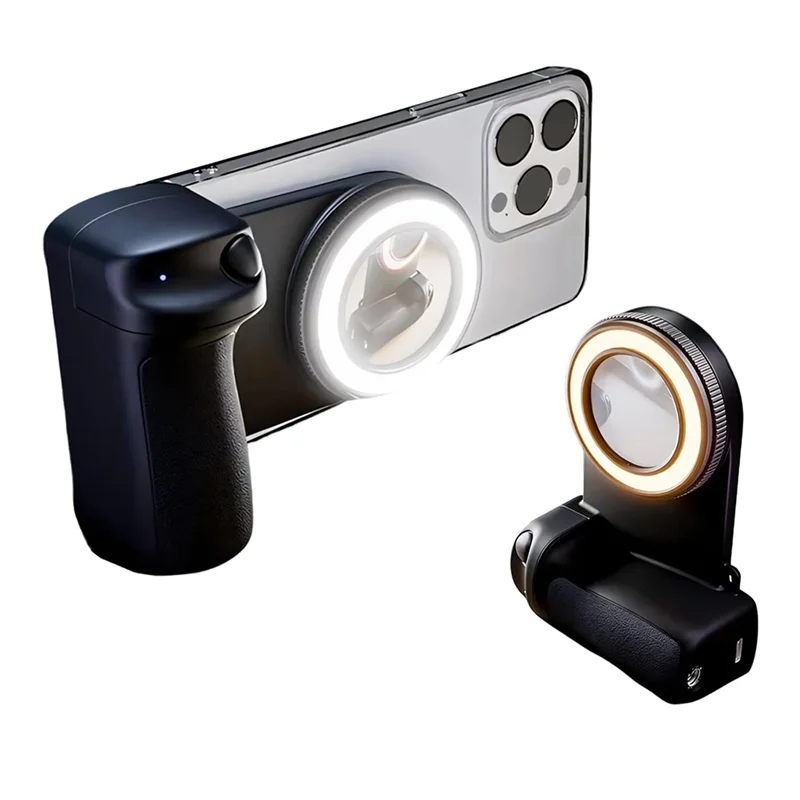 AAAEL-Magsafe Smartphone Camera Shutter Grip Bluetooth Selfie Handle Camera Photo Stabilizer With LED Fill Light