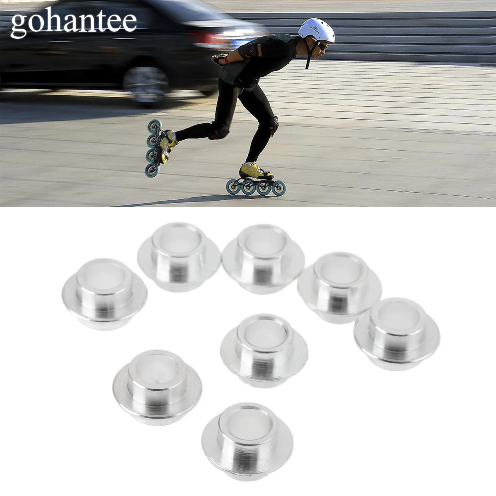 gohantee Skate Wheel Accessories 8PCS Aluminium 8mm Skate Bearing Bushing Spacers for Standard Skating Wheel Replacement Parts