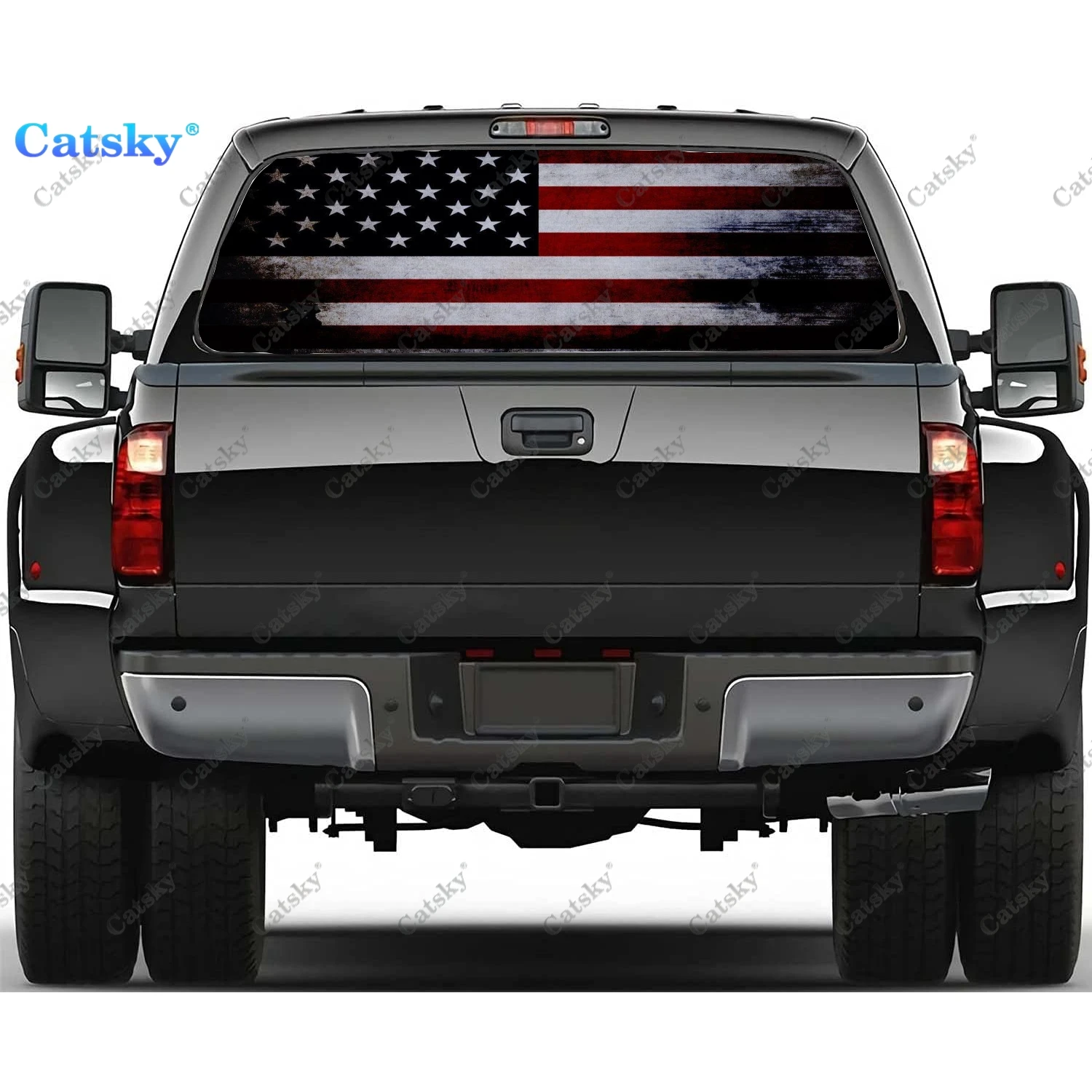 

American flag car Window Decal Sticker Graphic PVC Decorative Truck Sticker Perforated Vinyl Universal Sticker