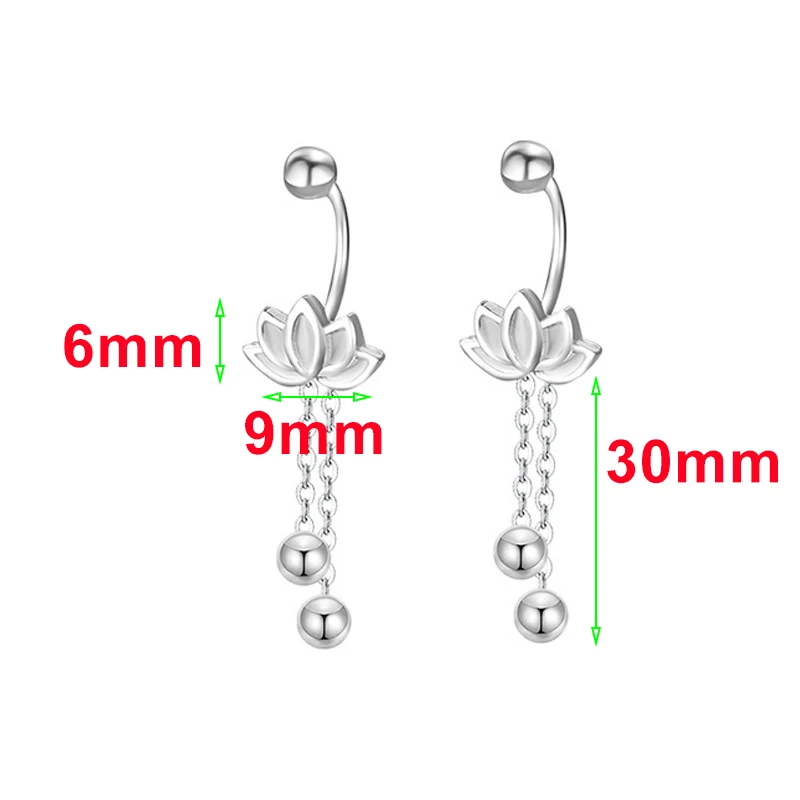 Real 925 Sterling Silver Lotus Flower Star Heart Bow Screw Puncture 30MM Tassel Stud Earrings for Women Fine Jewelry Accessories