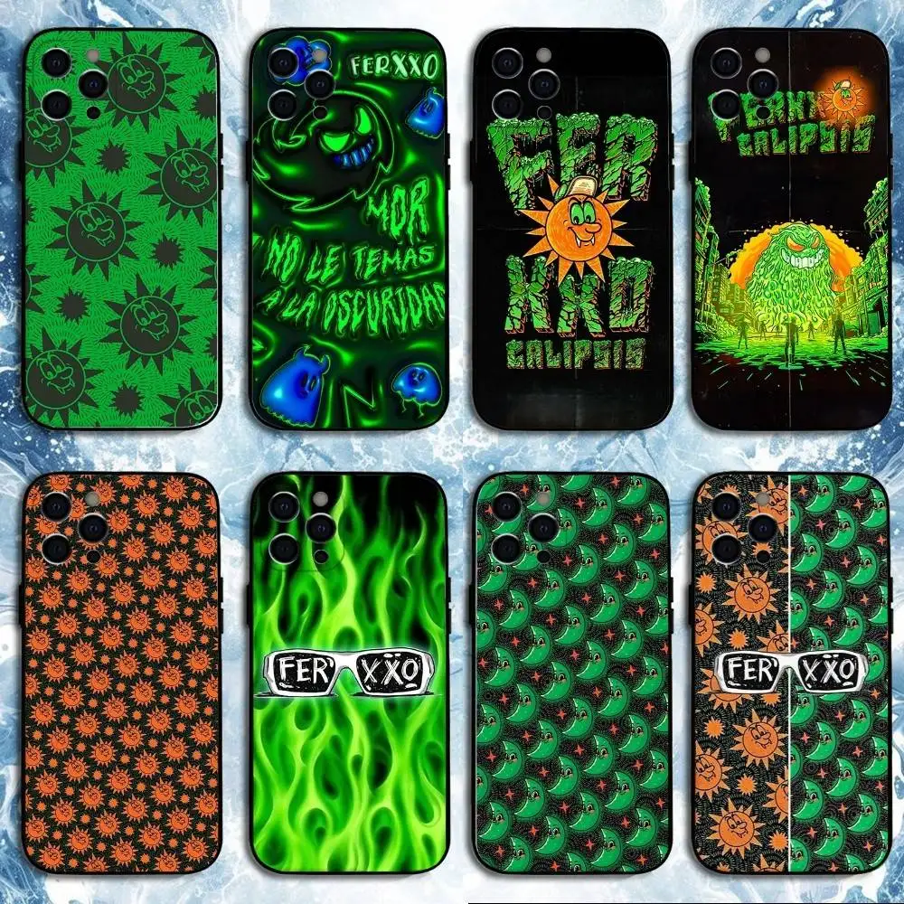 

Singer F-Feid Ferxxo SIXDO Phone Case For iPhone 16,15,14,13,12,11 Plus,Pro Max, Soft Silicone Black Cover
