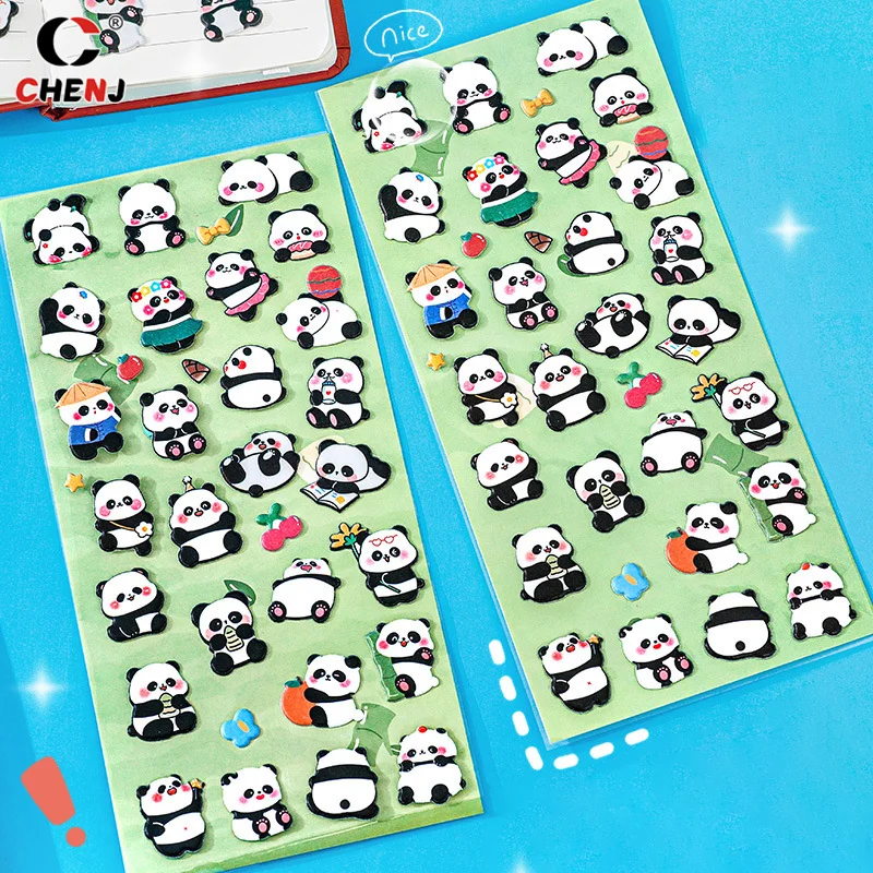 Kawaii Cartoon 3D Puffy Bulk Stickers Panda Stereo Bubble Sticker For DIY Scrapbooking Diary Album Decoration Stationery Sticker