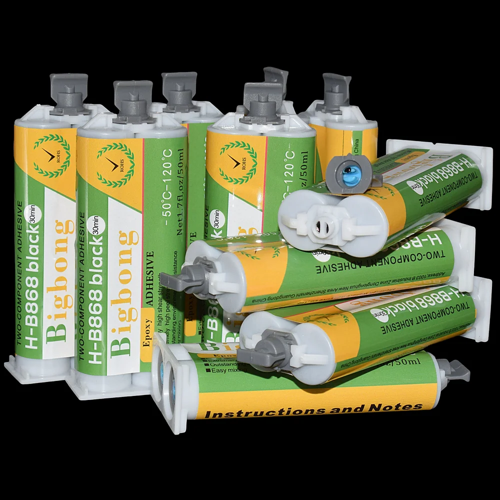 

10pcs 50ml 1:1 Epoxy Resin Black Adhesives -50℃-120℃ High Temperature AB Glues for Bond Metal Wood Ceramic Stone Marble Steel