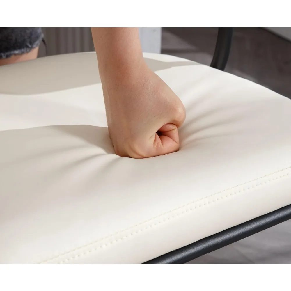 Adjustable Modern Bar Stools Set of 2 Faux Leather Barstools Swivel Counter Height Bar stools with Curved Back/Black Metal Base