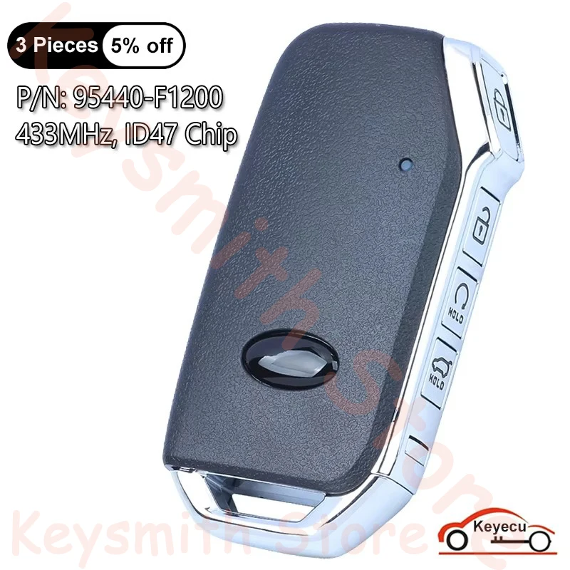 KEYECU 4 Buttons 433MHz ID47 Chip for KIA Sportage 2019 2020 2021 Auto Smart Rmote Control Key Fob FOB-4F24 P/N: 95440-F1200