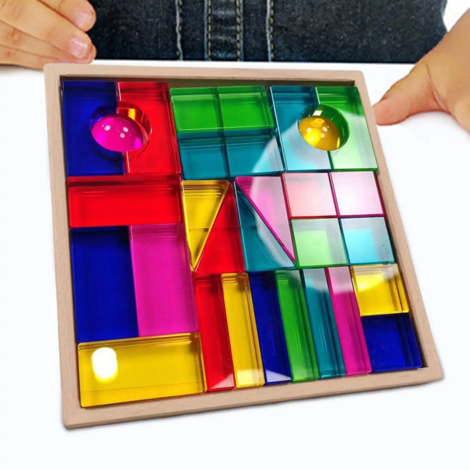 Cubos de gemas de arcoíris para niños y niñas, juguete de apilamiento, aprendizaje de Color, Montessori, juego de bloques de construcción