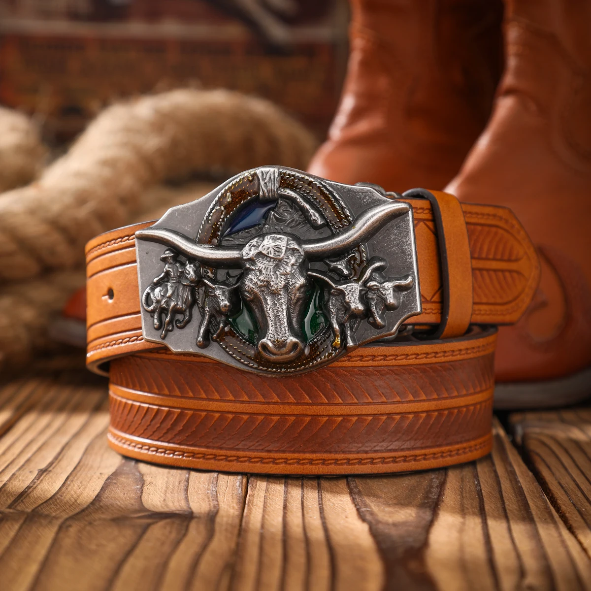 1pc PU Belt Suitable for Both Men and Women, Combining the Style of Western Denim and Retro, Is Perfect for Daily Casual Outings