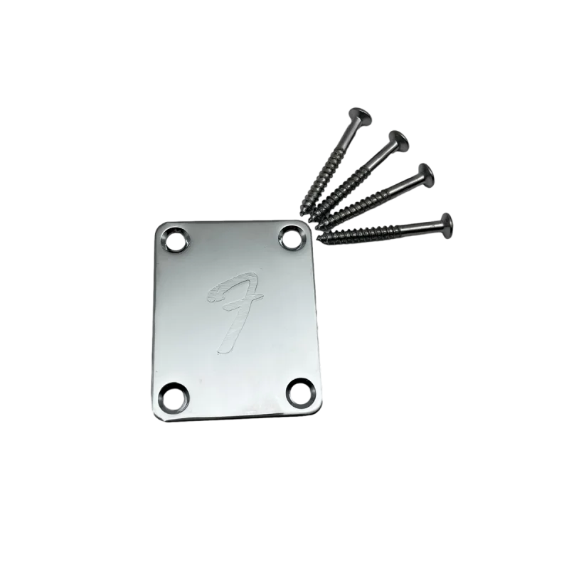 4-Hole Electric Guitar Neck Plate Reinforcement Plate for ST/TL Guite (Chrome w/Screws) Guitar Parts