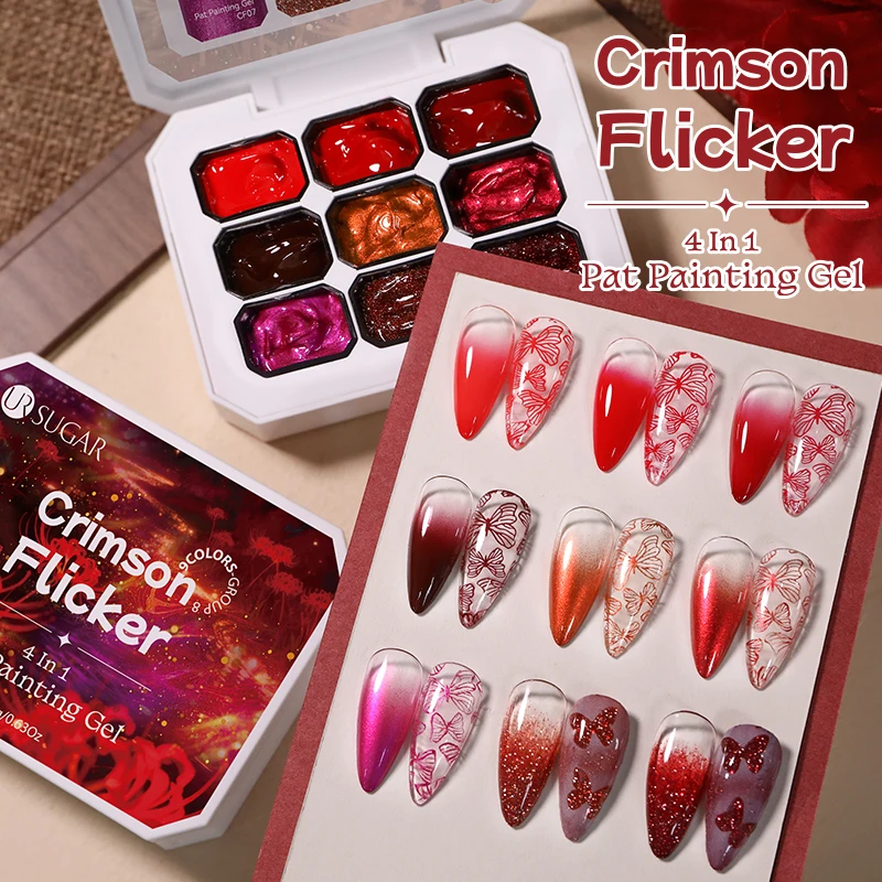 

UR SUGAR 9 Colors/1 Group Pat Painting Gel Nail 4 In 1 Used For Gradient Nail Stamping Pattern