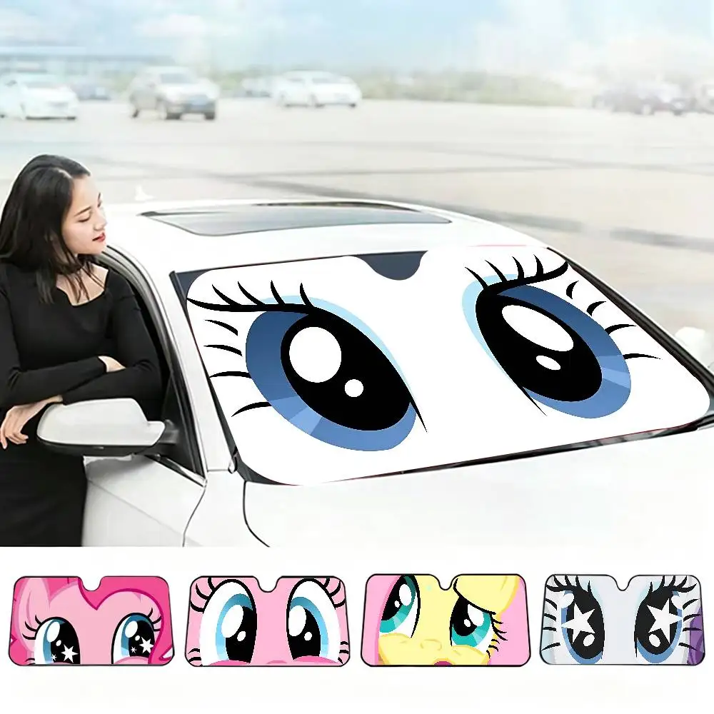 Anime P-pinterestS_My L-LittleS P-PonyS Car Sunshade Window Sunblock Front Windshield Hood Interior Front Baffle Double Sunshade