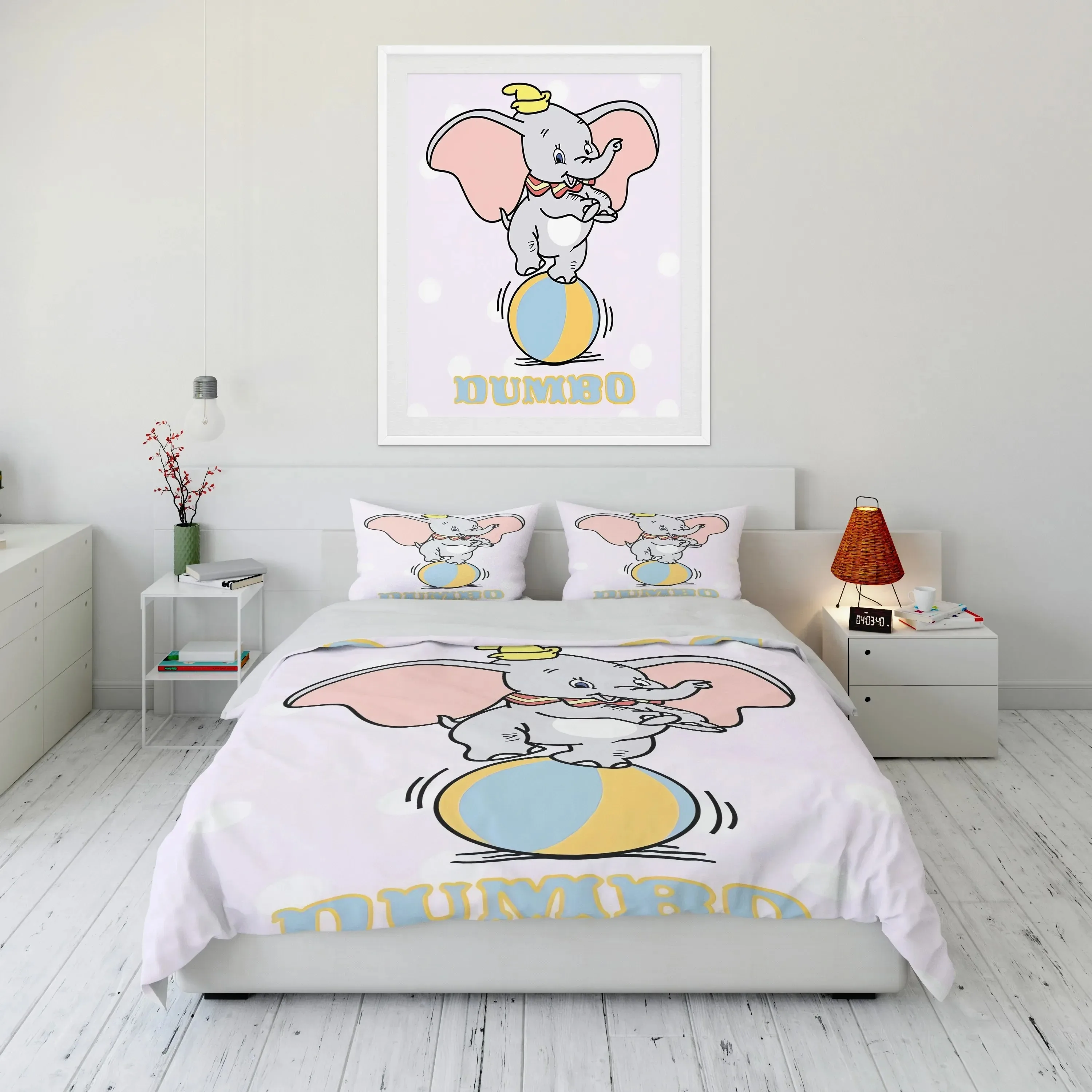 Christmas Lovely Soft Adult Kids Dumbo Bedding Set 3D Printing Elephant Duvet Cover Pillowcase Girls Bedroom Double Bed Set