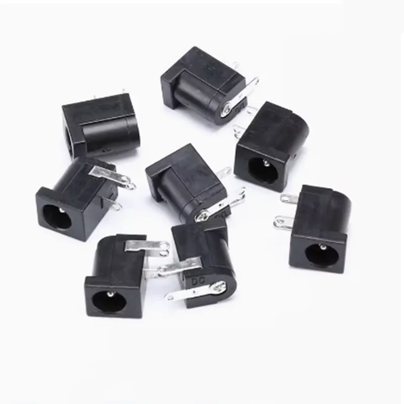 10 stks DC-005 DC Power Jack Socket Connector DC005 5.5*2.1mm 5.5x2.1mm Haakse PCB Mount Terminal