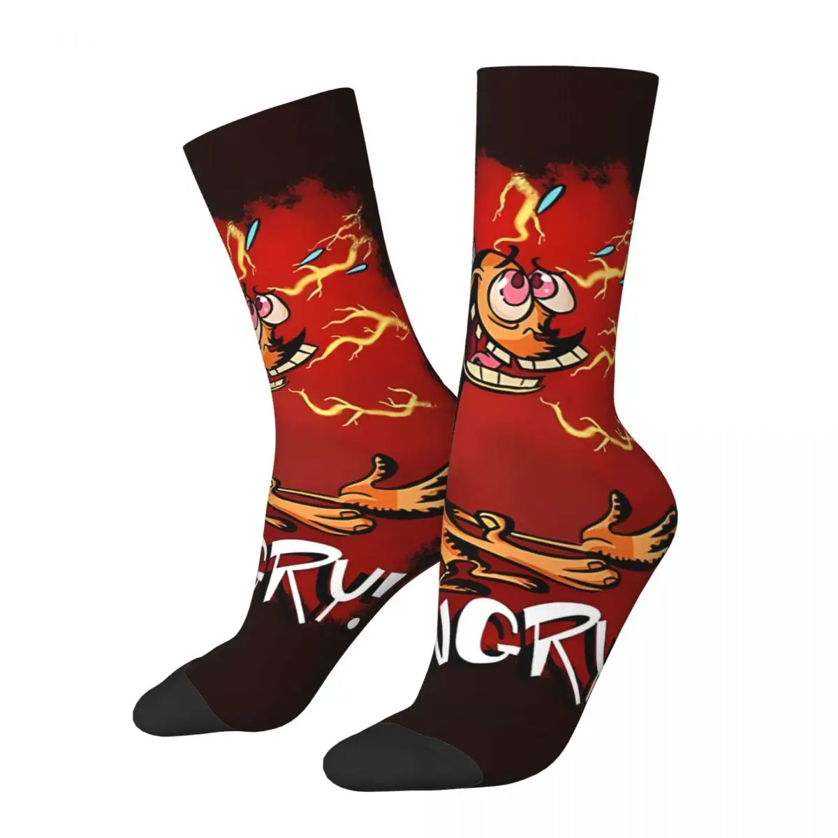 Crazy compression Ren Is So Angry Sock for Men Harajuku Quality Pattern Crew Sock Novelty