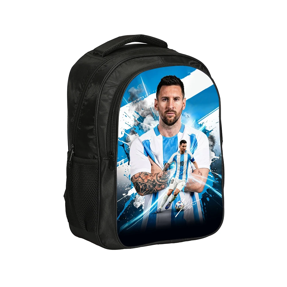 M-Messi Double layered Backpack Football Star School Bags Rucksack Football Sports Bookbag Travel Large Capacity Backpacks