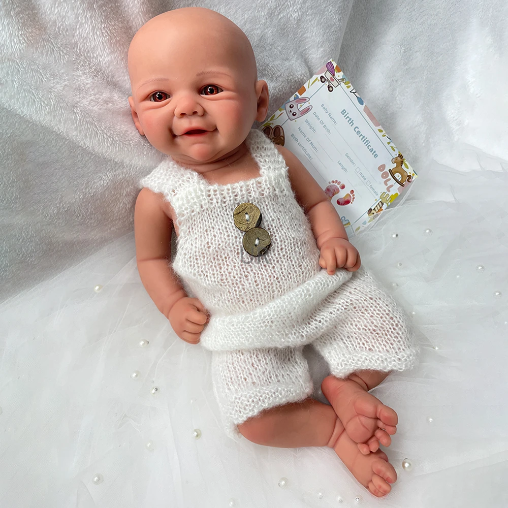 16" Cuddly Full Body Platinum Silicone Reborn Baby Girl Handmade Artist Paint Soft Washable Rebirth Doll Christmas Gift