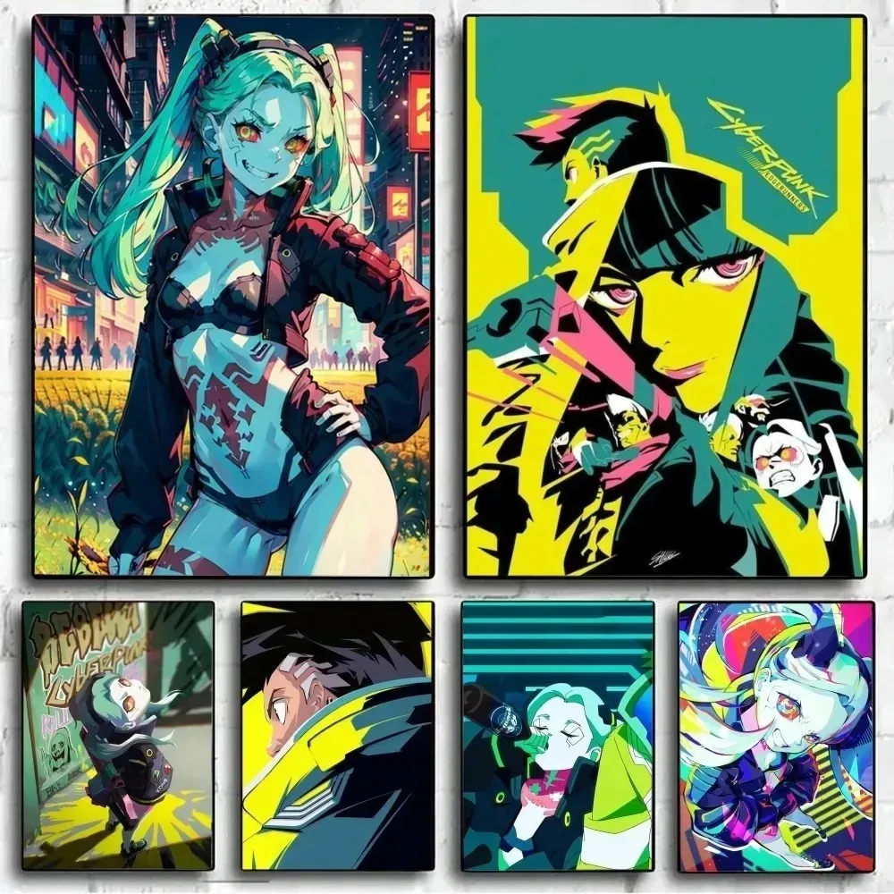 Image of Anime Cyberpunk Edgerunners Poster ohne Rahmen Leinwand Malerei Poster Wand Kunst Malerei Schlafzimmer Studie