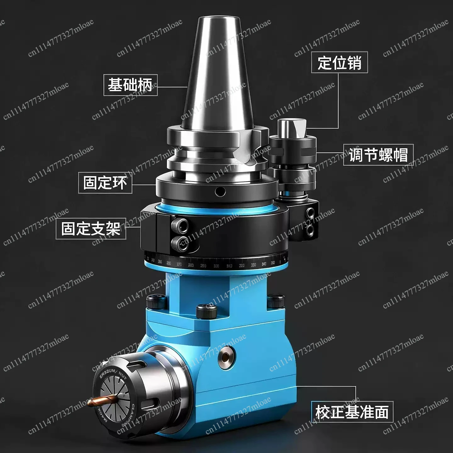 90 degree right angle tool holder machining center side milling right angle head BT40 BT50 horizontal milling right angle head