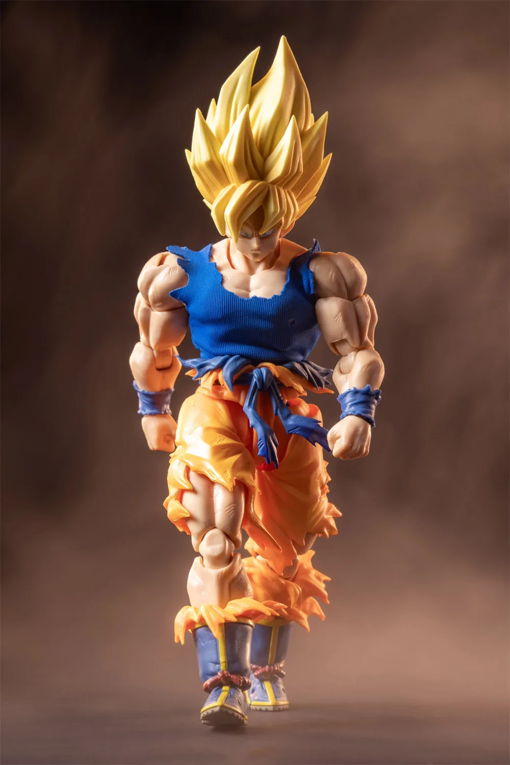 【High Quality】shf 1/12 Scale Super Saiyan Sun Wukong 3.0 Blue Tight Combat Vest for 6” Strong Muscle Male Soldier Action Figures