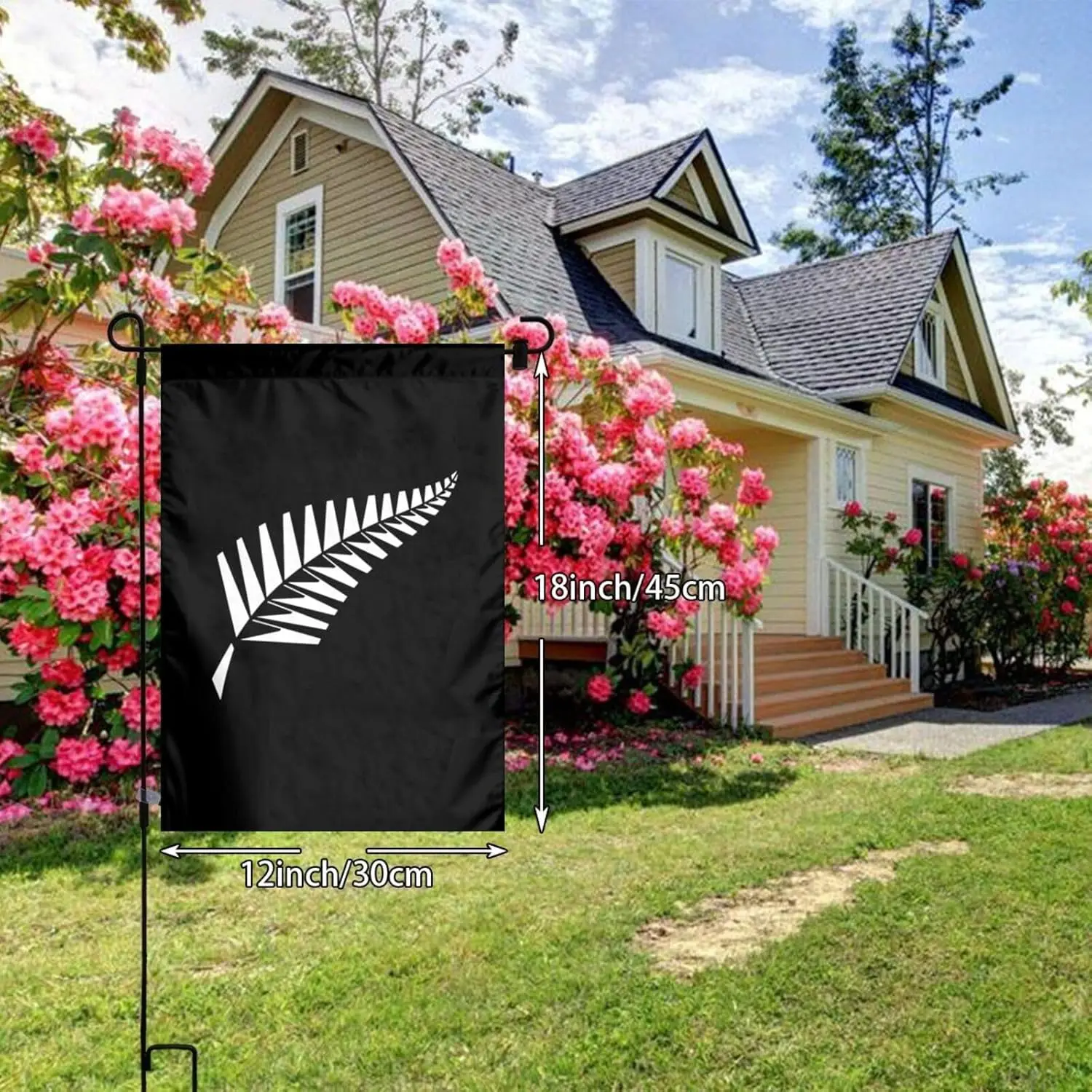 New Zealand Maori Fern Garden Flag 12x18in Double Printing Yard Flags For Garden Lawn Yard Farmhouse Decoration Flag