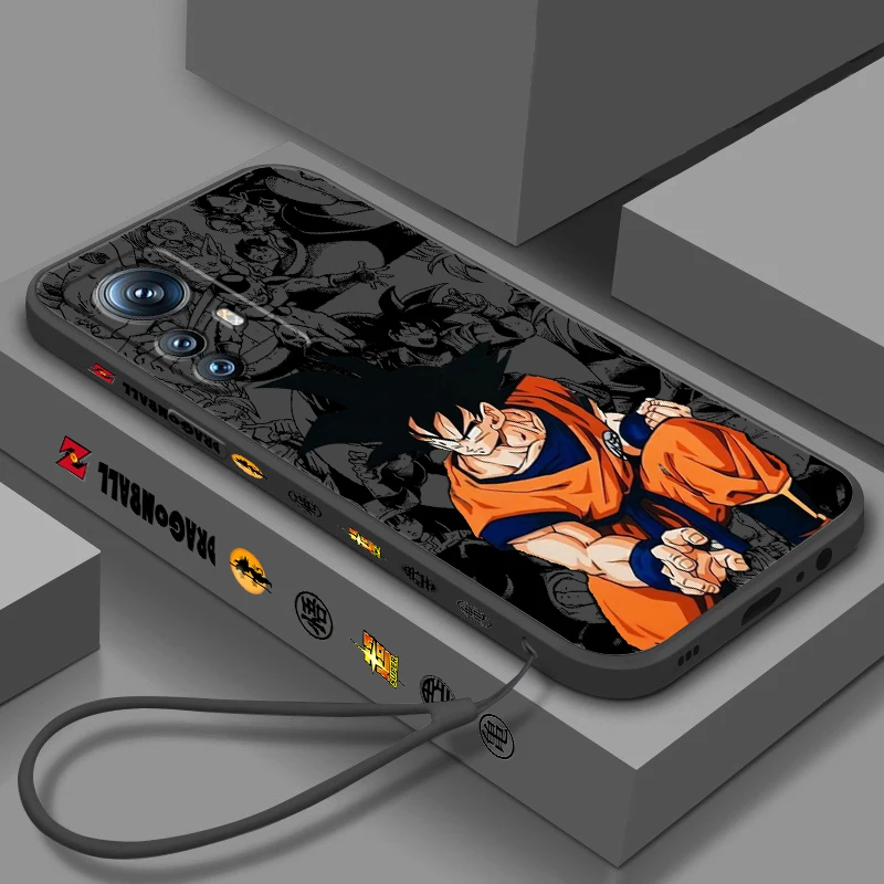 Art D-Dragon Ball Vegeta Goku Liquid Left Rope For Xiaomi Mi 14 13T 13 12T 12 11T 11i 11 A3 10T 10 9 Pro Lite Ultra 5G Soft