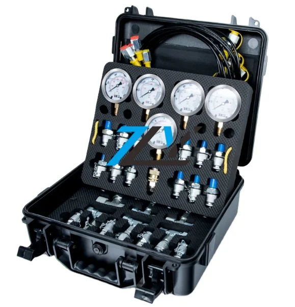 

Factory Supply High Accuracy Hydraulic Test Kit 5 Pressure Gauges 13 Test Fittings 14 Tee 5 Test Hose for Excavator