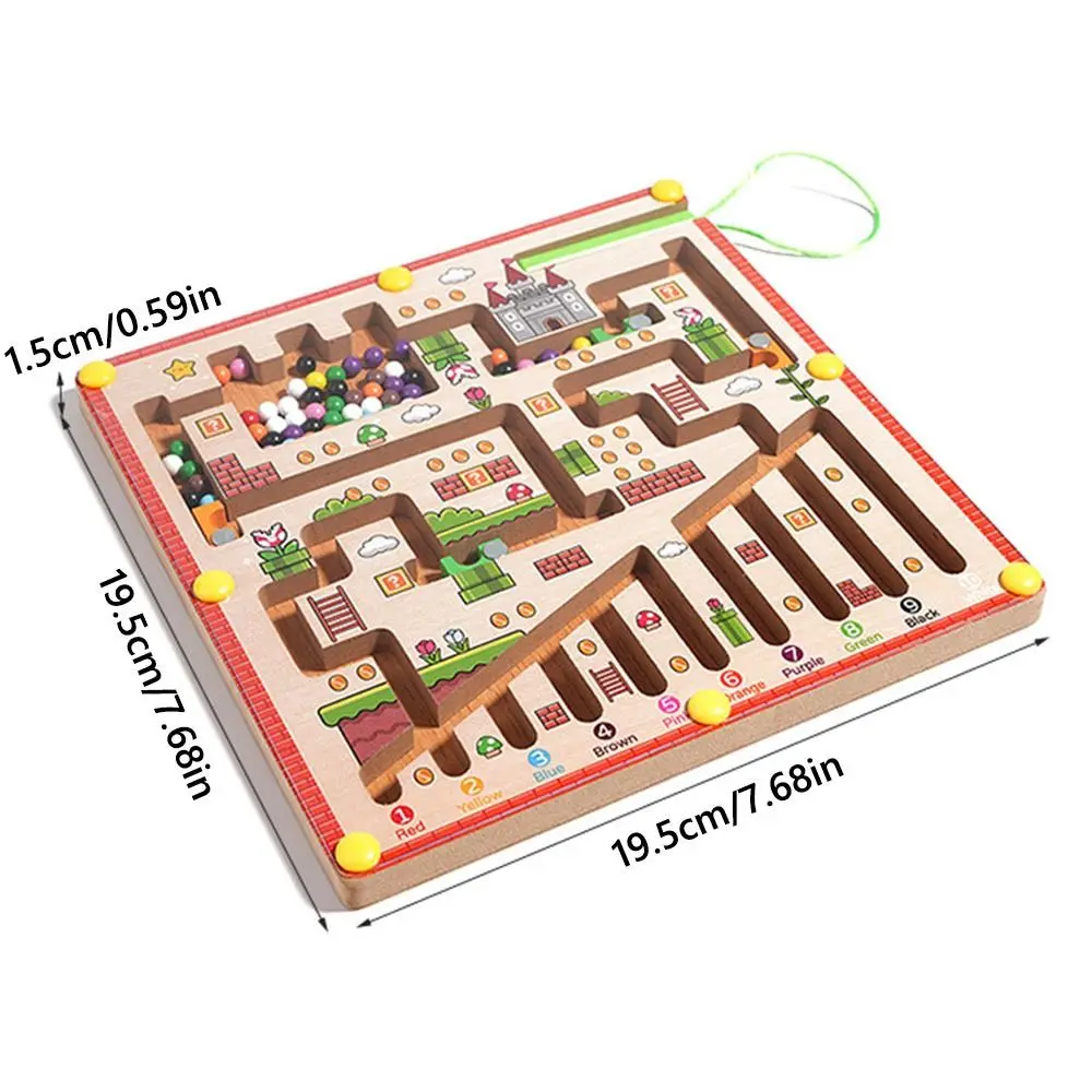 เขาวงกตตัวเลขแม่เหล็กหลากสีสัน วัสดุไม้ ฝึกการเรียงสี พัฒนาทักษะกล้ามเนื้อมัดเล็ก สำหรับเด็ก