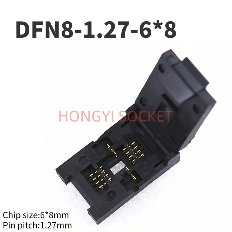 DFN8 8pin ICsocket pitch1.27 ICsize6 * 8 Teste de sonda de mola/burn/soquete de programa banhado a ouro HTOL HAST 30V 50mΩ assento de teste