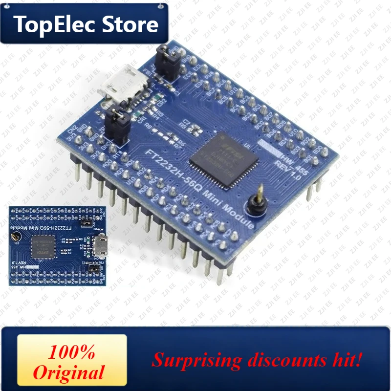 TopElec FT2232H-56Q Mini Module High-Speed USB 2.0 To UART/FIFO/MPSSE for FPGA MCU Embedded Development